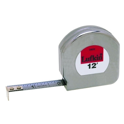 Mezurall Pocket Measuring Tapes, 1/2 in x 12 ft, 1/16 in; 1/8 in Grad.