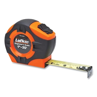 P1000 Series Power Tape, 1 in x 25 ft, Inch/Engineers, Hi-Viz Orange