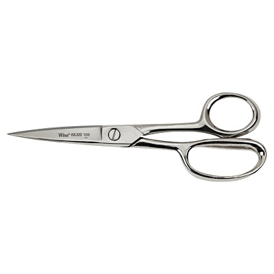Inlaid Industrial Shears with Enlarged Lower Ring, 8.125 in OAL, Silver, Sharp