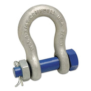 Anchor Shackle, C-999-G, Pin and Bolt, Galvanized, 1-7/16 in Opening, 7/8 in, 6-1/2 ton Working Load Limit