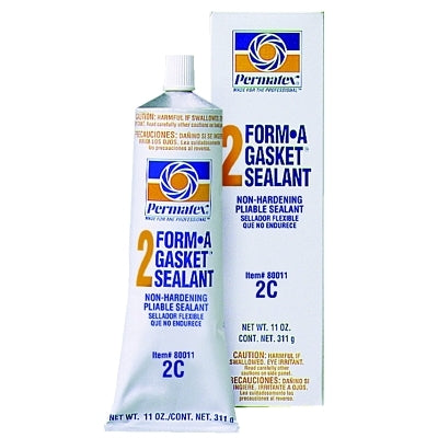 Form-A-Gasket Sealant, No 2 Slow-Drying/Non-Hardening, 11 oz, Tube, Black