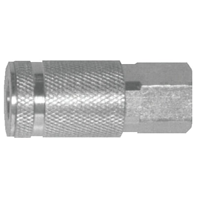 Air Chief Industrial Semi-Auto Coupler, Pipe Thread, 1/4 in Body Size, 1/4 in (NPT) F, Brass