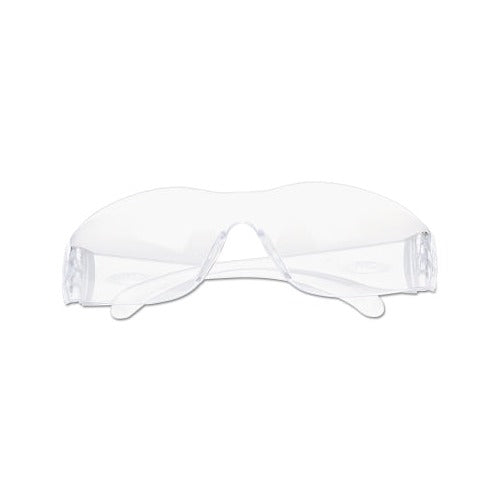 3M Virtua safety glasses clear uncoated polycarbonate lens frameless wraparound clear temples safety eyewear