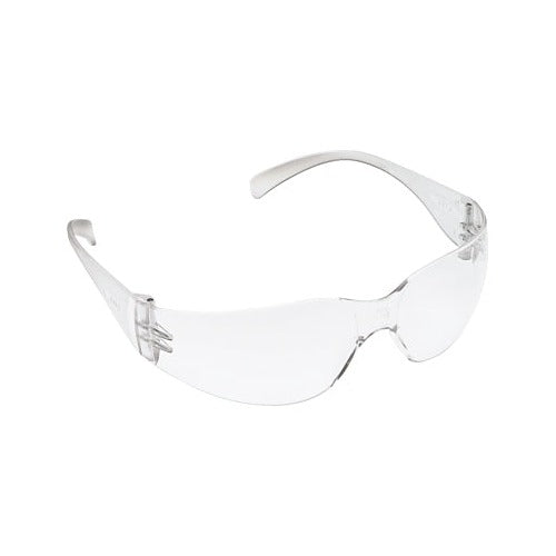 3M Virtua safety glasses clear polycarbonate lens hard coat clear frame wraparound lightweight safety eyewear