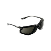 3M Virtua CCS safety glasses gray polycarbonate anti-fog lens clear frame light blue temples protective eyewear