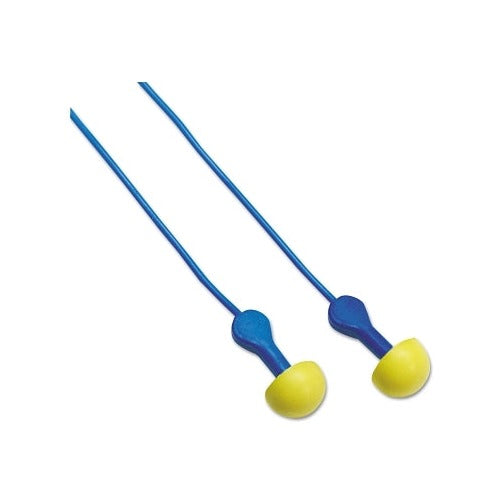 3M E-A-R Express Pod Plugs corded earplugs blue cord yellow polyurethane pod tips pair disposable earplug