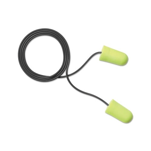 3M E-A-Rsoft SuperFit metal detectable corded earplugs lime green foam dark cord hearing protection earplugs