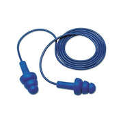 3M E-A-R Ultrafit earplugs, blue elastomeric polymer, corded design, pair of reusable ear plugs