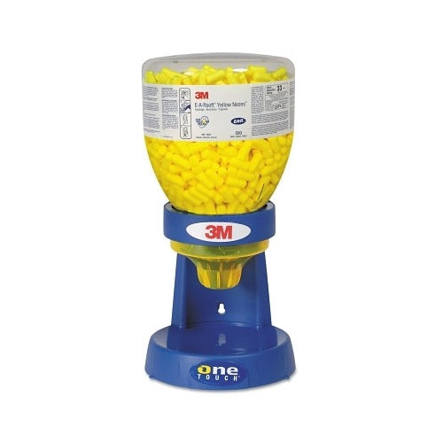 3M E-A-Rsoft Yellow Neons earplug refill bottle in One Touch dispenser, yellow foam ear plugs
