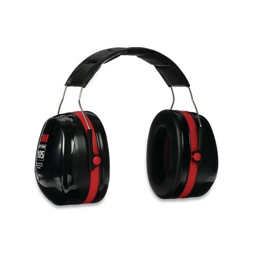 PELTOR™ Optime™ 105 Earmuff, 30 dB NRR, Black/Red, Over-the-Head