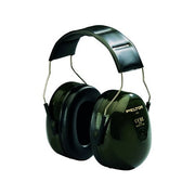3M Peltor Optime 101 H7A over-the-head earmuff, 27 dB NRR, dark green cushioned cups, metal headband, hearing protection earmuff