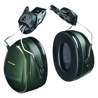 PELTOR Optime 101 Earmuff, 24 dB NRR, Dark Green, Cap Mount