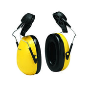 3M PELTOR Optime 98 earmuff 23 dB NRR yellow cap-mount metal brackets pair hearing protection earmuff