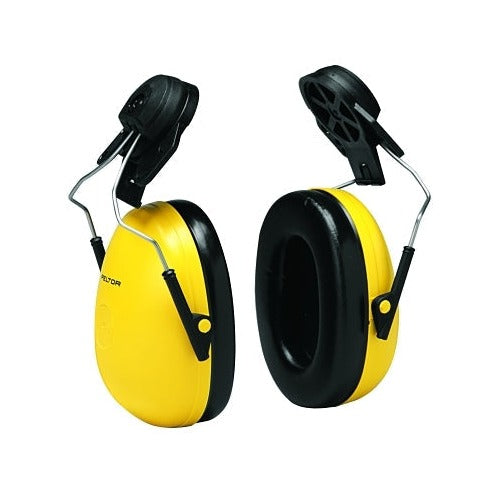 3M PELTOR Optime 98 earmuff 23 dB NRR yellow cap-mount metal brackets pair hearing protection earmuff