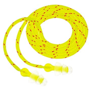 Tri-Flange Earplugs, Elastomeric Polymer, Clear, Cloth Cord