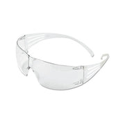 3M SecureFit SF201AF safety glasses frameless wraparound clear anti-fog anti-scratch lens white temples safety eyewear