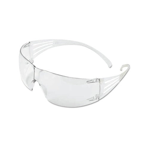 3M SecureFit SF201AF safety glasses frameless wraparound clear anti-fog anti-scratch lens white temples safety eyewear