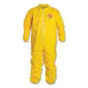 Tychem 2000 Coverall, Serged Seams, Collar, Elastic Wrists and Ankles, Zipper Front, Storm Flap, Yellow, X-Large
