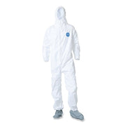 Tyvek 400 Coverall, Serged Seams,Attached Hood, Boots, Elastic Waist/Wrist/Ankles, Front Zipper, Storm Flap, White, 3X-Large