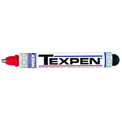 TEXPEN Industrial Steel Ball Tip Paint Marker, Red, 3/32 in, Medium
