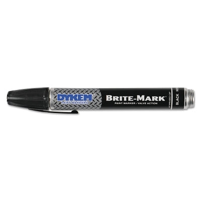 BRITE-MARK 40 Threaded Cap/Barrel Permanent Paint Marker, Valve Action, Medium, Black