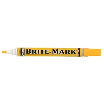 BRITE-MARK Medium Permanent Paint Marker, Valve Action, Yellow