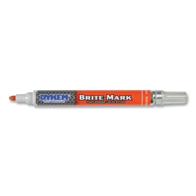 BRITE-MARK Medium Permanent Paint Marker, Valve Action, Orange