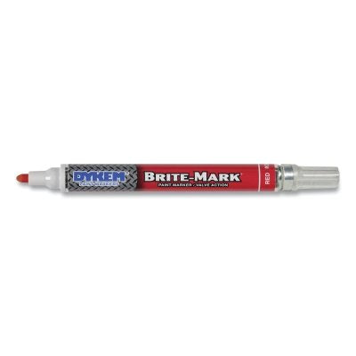 BRITE-MARK Medium Permanent Paint Marker, Valve Action, Red