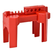 4-Legged Ball Valve Lockout, 0.313 in Diameter Shackle, 3.05 in W x 5.31 in D x 4.07 in H, Red