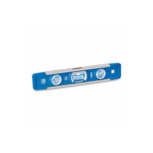 Empire EM81 magnetic torpedo level 9 in blue aluminum with three vials and magnetic base torpedo level