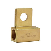 CK Worldwide 2PCA TIG power cable adapter, brass L-block with 7/8-14LH threaded port and mounting hole