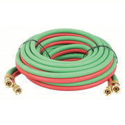 Twin Line Welding Hose: 3/16 in Hose Inside Dia., Green/Red, UNF x UNF, 25 ft Hose Lg, UNF x UNF