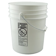 Plastic Pails, 5 gal, 12.24 Dia., White