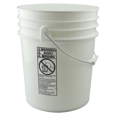 Plastic Pails, 5 gal, 12.24 Dia., White