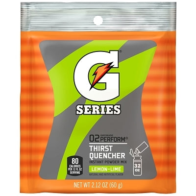 G Series 02 Perform Thirst Quencher Instant Powder, 2.12 oz, Pouch, 32 oz Yield, Lemon-Lime