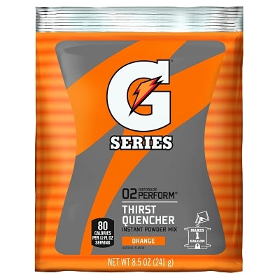 G Series 02 Perform Thirst Quencher Instant Powder, 8.5 oz, Pouch, 1 gal Yield, Orange