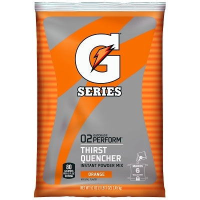 G Series 02 Perform Thirst Quencher Instant Powder, 51 oz, Pouch, 6 gal Yield, Orange
