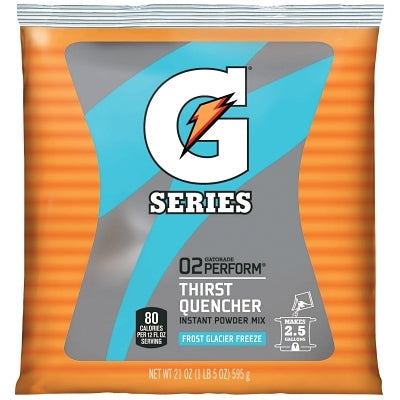 G Series 02 Perform Thirst Quencher Instant Powder, 21 oz, Pouch, 2.5 gal Yield, Glacier Freeze