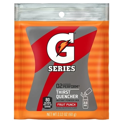 G Series 02 Perform Thirst Quencher Instant Powder, 2.12 oz, Pouch, 32 oz Yield, Fruit Punch