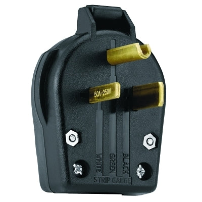 Plug and Receptacle, Angled Male Power Plug, Non-Grounding, Straight Blade, Universal, NEMA 6-30P/6-50P