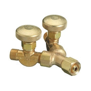 Valved "Y" Connections, 200 PSIG, Brass, Female/Male, RH, 9/16 in - 18