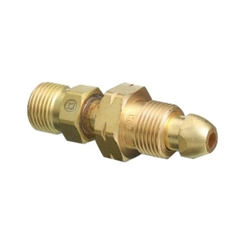 Brass Cylinder Adaptors, CGA-510 POL Acetylene To CGA-300 Commercial Acetylene
