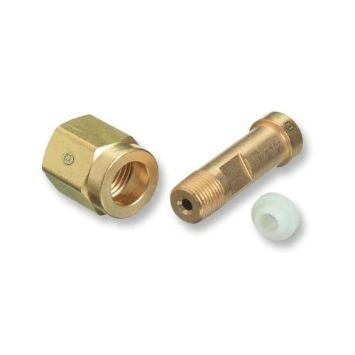 Western Enterprises CGA-320 CO2 regulator inlet washer kit, brass nut, brass nipple, white fiber washer