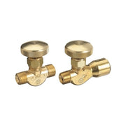 Western Enterprises CGA-022 oxygen brass body valve 200 PSI B-size 9/16-18 RH knurled knob NPT outlet