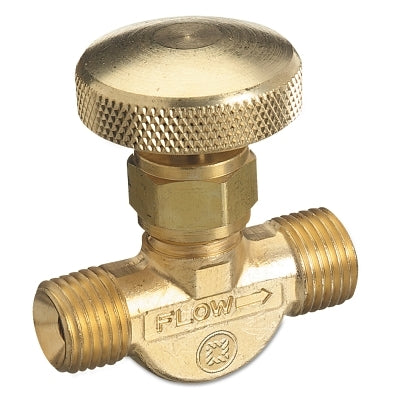Non-Corrosive Gas Flow Valves, 200 PSIG, Brass, Oxygen, 9/16 in - 18 RH(M)