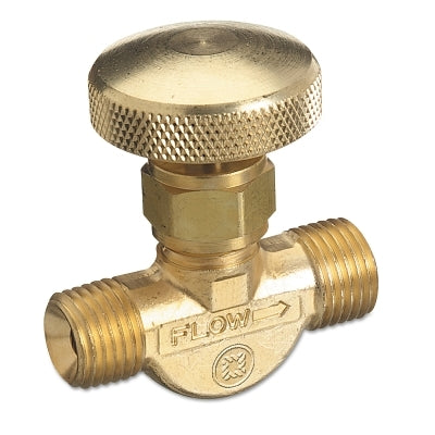 Brass Body Valve for Non-Corrosive Gases, 200 psig, B-Size 9/16 in-18 RH (M), Oxygen CGA-022