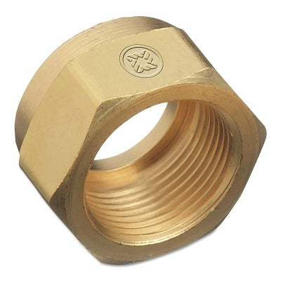 Regulator Inlet Nut, Acetylene (B), Brass, CGA-520, 0.899 in to 18 NGO, RH Female