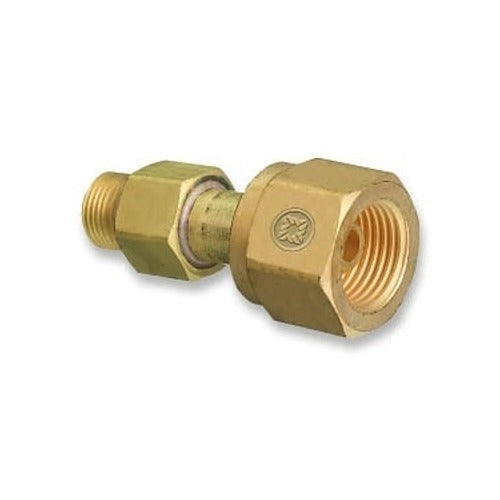 Brass Cylinder Adaptor, CGA-300 Commercial Acetylene To CGA-200 "MC" Acetylene