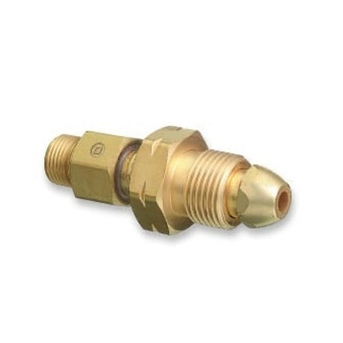 Brass Cylinder Adaptors, From CGA-510 POL Acetylene To CGA-200 "MC" Acetylene