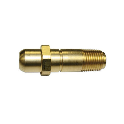 Western Enterprises brass regulator inlet nipple oxygen 1/4 in NPT 3 in length angled body welding regulator fitting